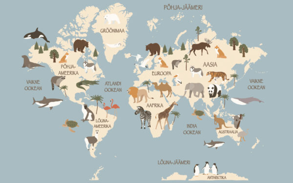 Aafrika loomad sinine kaart