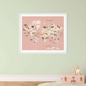 Aafrika loomadega poster roosa